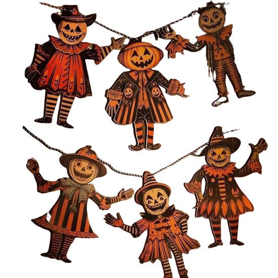 Vintage Vánoční Dřevěný Banner Hororová Dýně Čarodějnice Halloween Vlajková Girlanda Jelen Santa Claus Banner Závěsná Nástěnná Dekorace pro Domov Slavnostní Párty Vánoční Dekorace