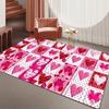 Vintage Patchwork Hart Vloerkleed Antislip Vloermat Roze Romantisch Rood Hart Tapijt Valentijnsdag Gezellige Binnen Buiten Decoratie
