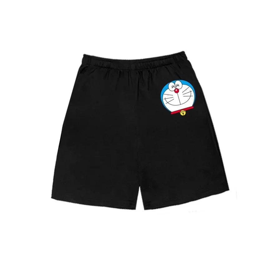 Cute Boys Girls Short Sleeve T Shirt Doraemon Cartoon Pattern Crew Neck Comfort Summer Casual Daily Wear 3 To 14Y