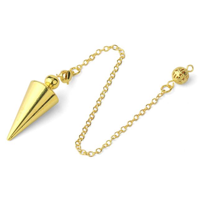 Cone 100% Copper Brass Metal Pendant Pendulum for Divination Dowsing Reiki Healing Egyptian Isis Pendulos Professional A001