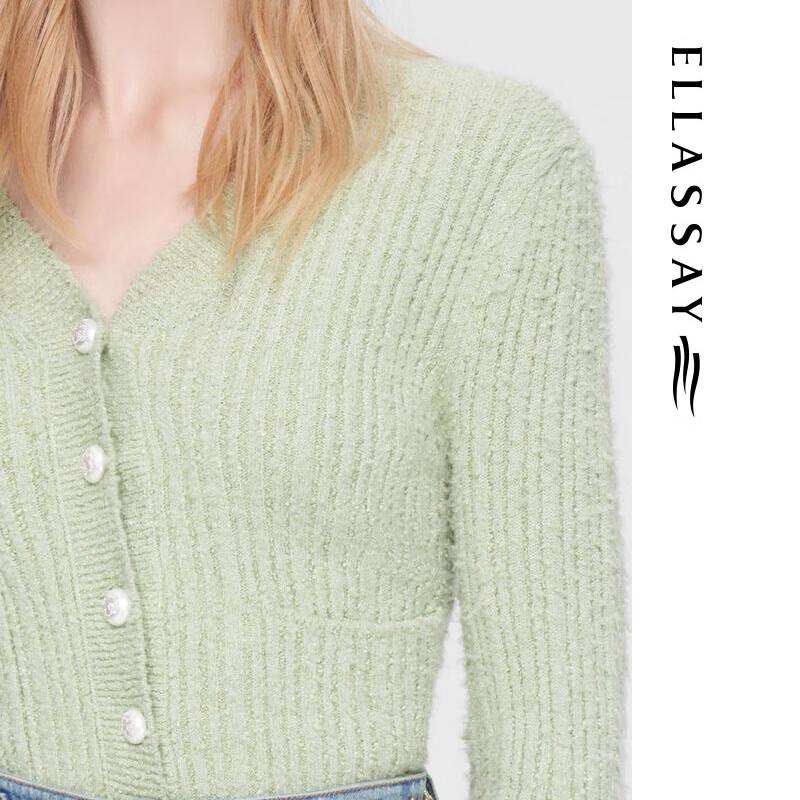 

ELLASSAY Women s Slim-Fit Short Knit Cardigan M