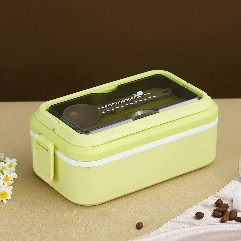 3 Layer Stainless Steel Microwavable Lunch Box Leak Proof Food Container with Handle Bento Box Kids Microwave Leakproof School 12090₽