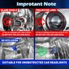 2PCS Car LED Lens Headlight H4 12V Mini Lens Super Bright Hi/Lo Beam White Light 6500K for Cars & Motorcycles Model Compatible