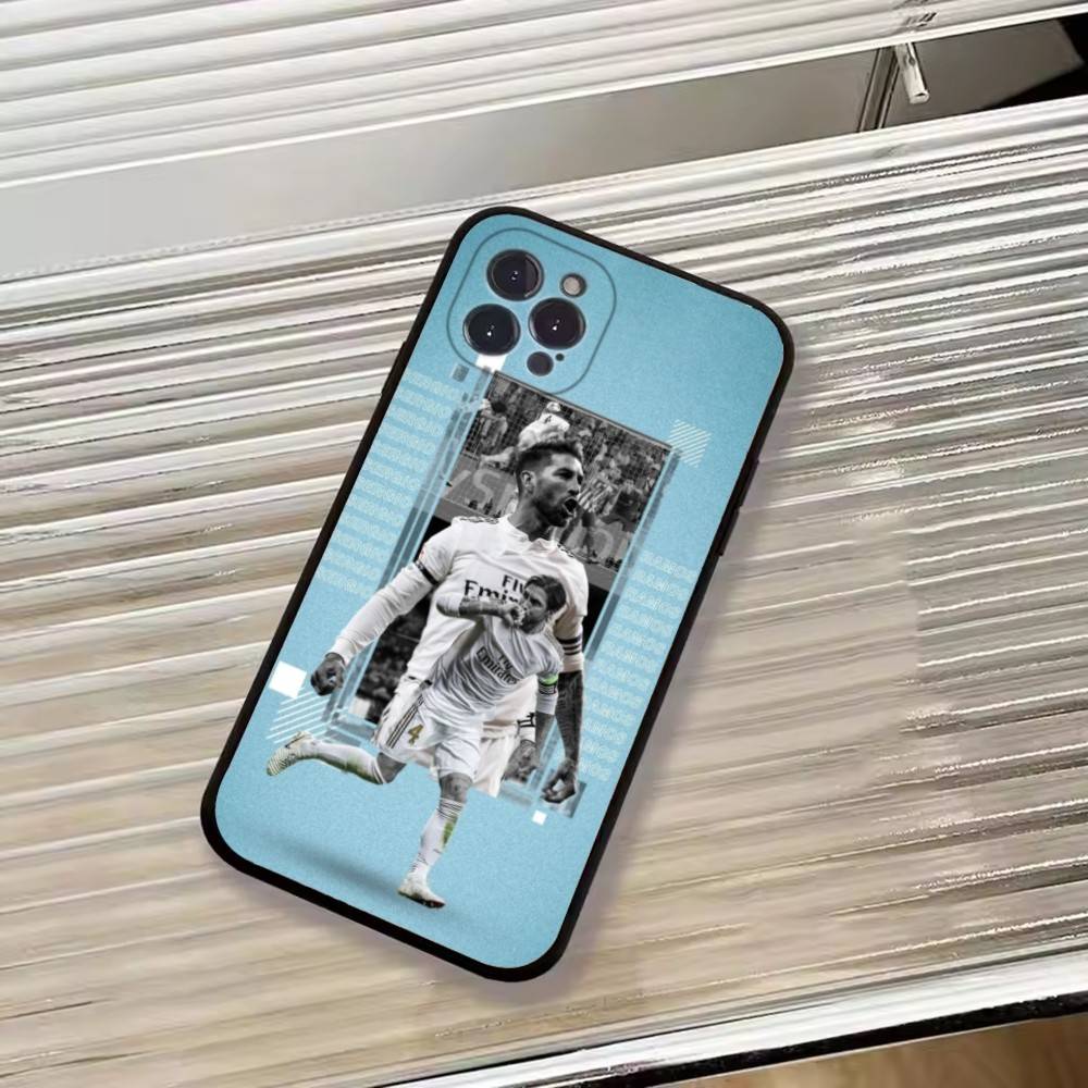 Football Support S-Sergio Ramos Phone Case For iPhone 17,16,15,14,13,12,11 Plus,Pro Max,XS,Soft Silicone Black Cover