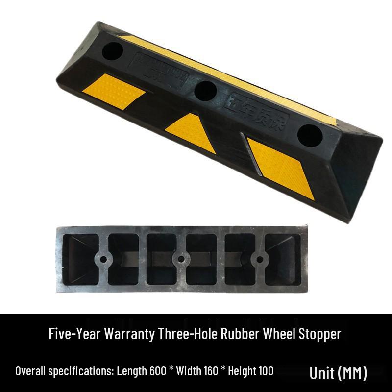 Rubber & Plastic Wheel Chock: Anti-Collision Parking Stopper for Garage and Reversing.