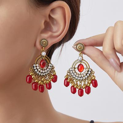 Dangle Earrings Statement Rhinestone Earrings Vintage Earrings Ethnic For Daily Wear Vacation Gift For Women