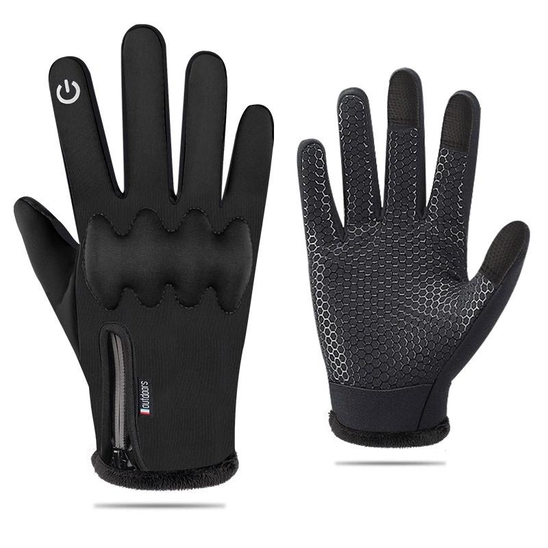 Winter Motorcycle Riding Warm Gloves for Men Touch Screen Thick Protective Waterproof Gloves Outdoor Cycling Skiing Equipment