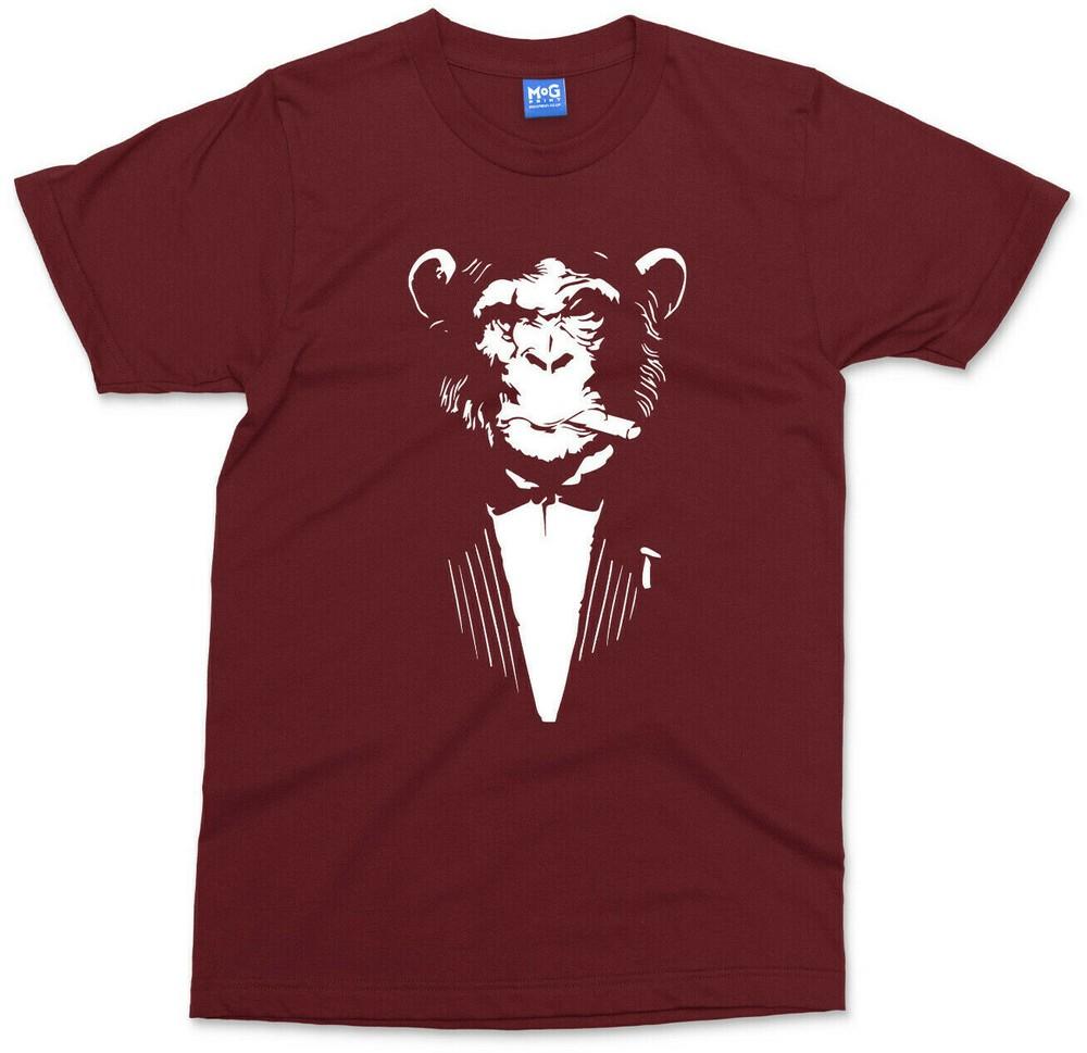 Gangsta Monkey TShirt Godfather Gangster Parody Funny Retro Mafia Ape Gorilla S