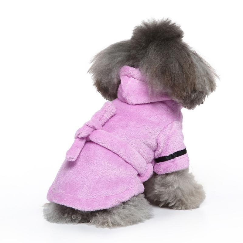 Haustier Hundehandtuch Pyjama mit Kapuze Verdickter Luxus Hundebademantel Schnelltrocknend und Super Saugfähig Hundehandtuch Welpen Duschmantel