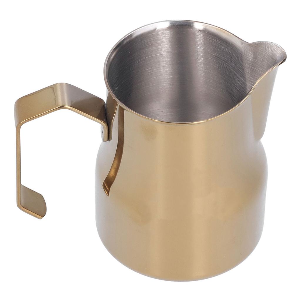 Milk Frothing Cup Stainless Steel Potbellied Fancy Coffee Frothing Jug Pitcher for Home Office(Gold 350ml)