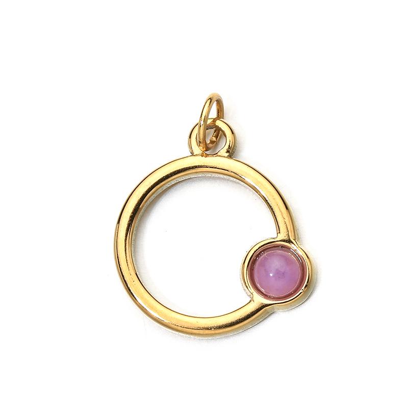 18K Gold-Plated Stainless Steel Necklace with Natural Stone Star, Moon & Sun Pendant