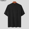 INCERUN Summer Men's Round Neck Short Sleeve T-shirts Basic Tops