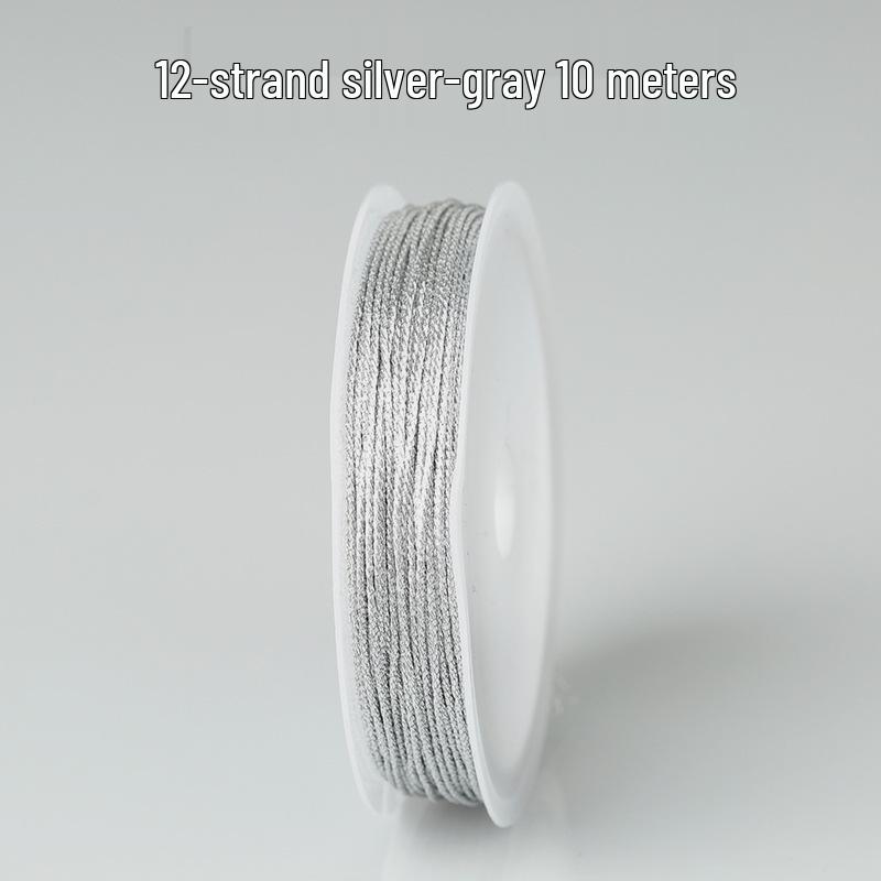 Gold & Silver Colored Thread for DIY Bracelet Weaving - Chinese Knot, Gold Silk & Winding Thread, Small Roll