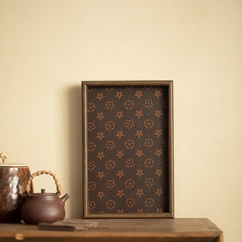 

Changqi Wooden Leather Rectangular Serving Tray 30x20cm