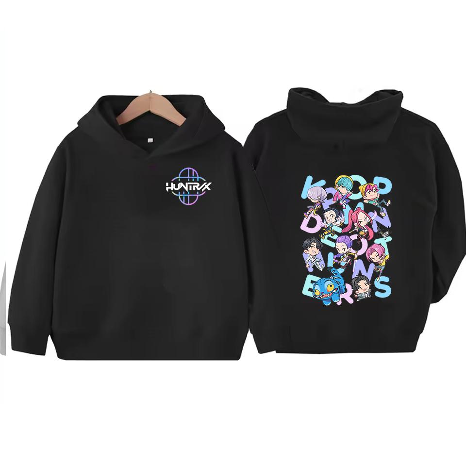 KPop Demon Hunter Rumi Derpy Cartoon Girls Boy Hooded Sweatshirt Warm Children's Korean Wave Fashion Casual Tops Casual Clothing