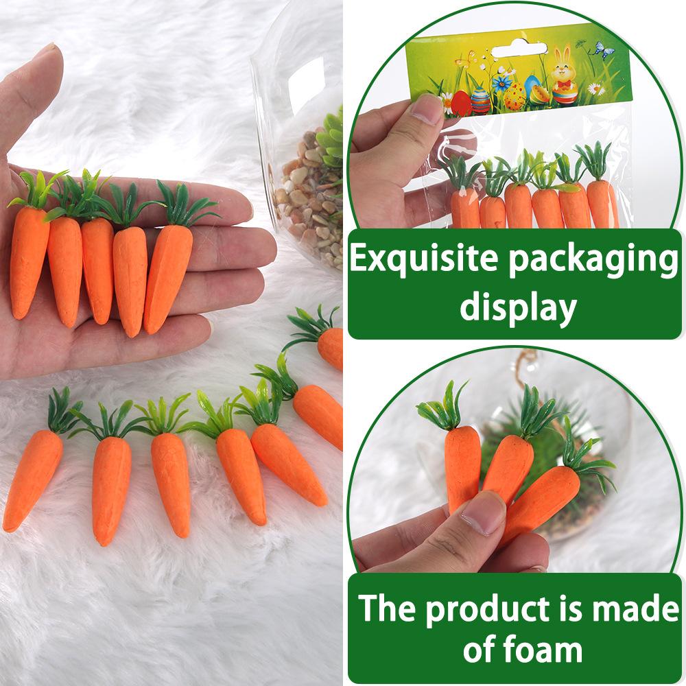 12pcs Foam simulation mini carrot decorations, Easter party decorations, carrot props, festival party decorations