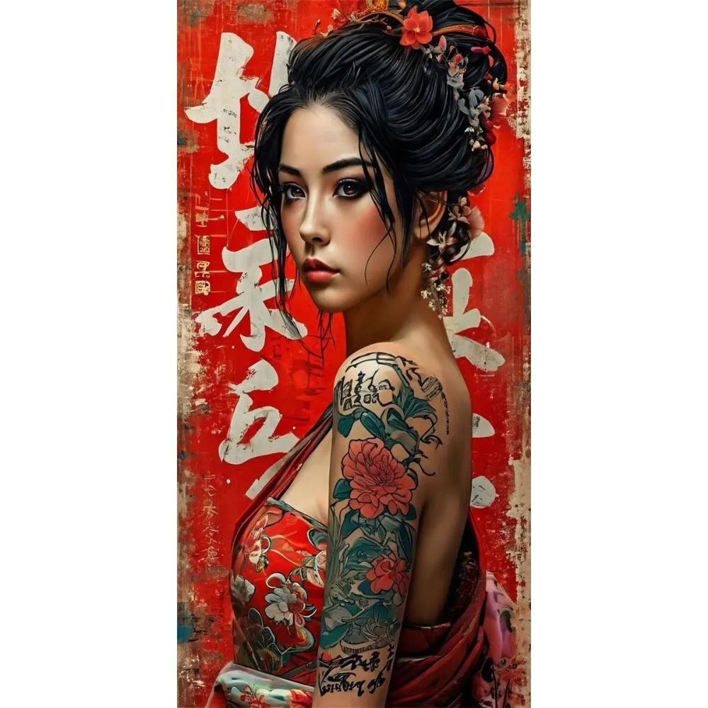 Vintage Japanese Art Geisha Samurai Poster Prints For Living Room Home Decor Sexy Woman And Warrior Canvas Painting Wall Art