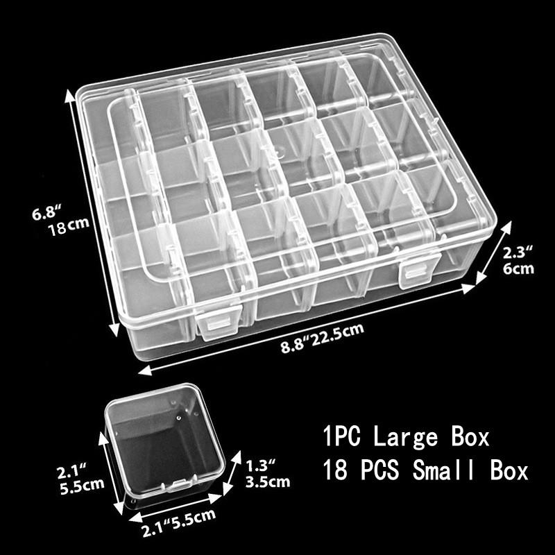 Small Bead Organizers Plastic Storage Boxes Mini Clear Bead Storage Transparent Boxes with Hinged Lid and Rectangle Clear Craft