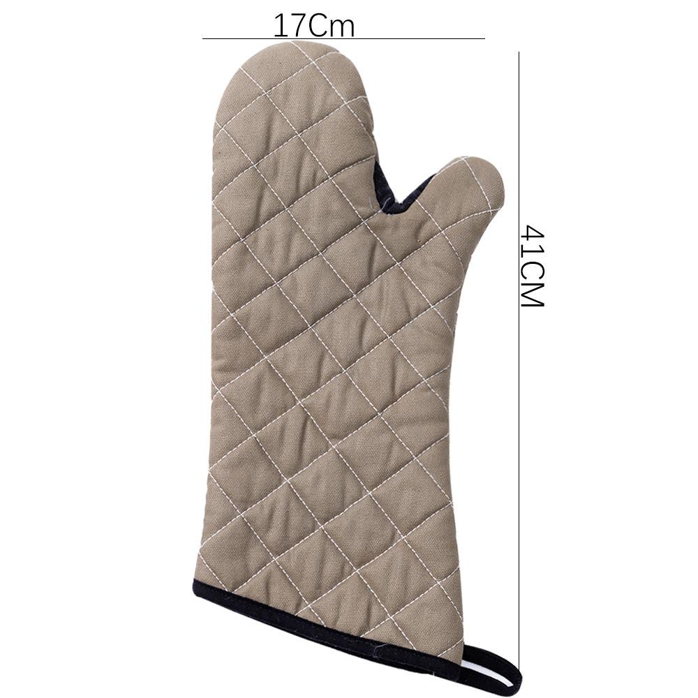 Thickened Pure Cotton Canvas Flame Retardant Heat Insulation Gloves Baking High Temperature Resistant Gloves Extended Anti-scalding Gloves