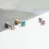 [1+1] Fashion Piercing Surgical Double Flower 3-Piece Set (Single Side Sale)