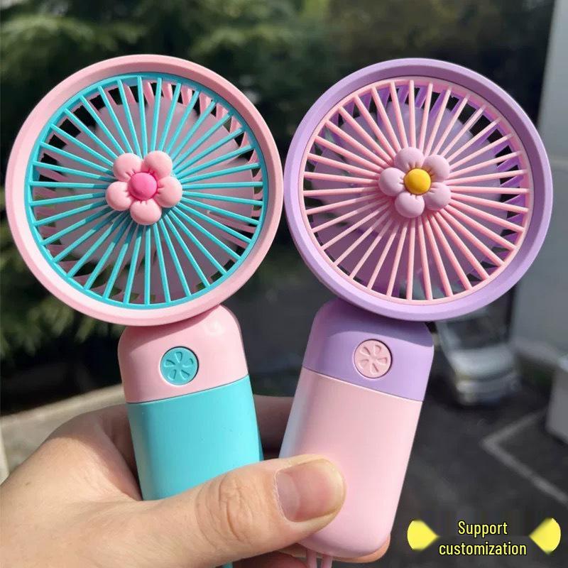 Portable Mini Handheld USB Fan with Powerful Wind and Desktop Stand