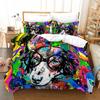 Cartoon Dog King Queen Duvet Cover Lovely Illustrated Pet Puppy Bedding Set Animal Quilt Cover 2/3pcs Polyester Comforter Cover