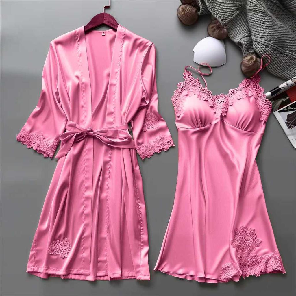 Europe and the United States popular sexy lingerie lace suspender lace nightdress women's loungewear two-piece set source