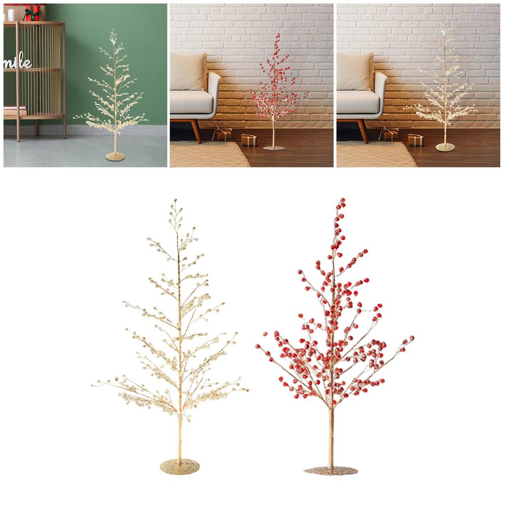 Artificial Tree Acrylic Birch Branch Sparkling Centerpiece Table Decor Christmas Holiday Display for Bedroom Party Home