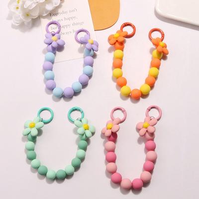 Ins Buntes Perlenarmband Blume Anhänger Handykette Handyhalter Hülle Kette Blume Anti-Verlust Kette Hängender Schmuck