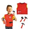 Kids Builder Worker Costume Halloween Fireman Dress up Outfits with Role Play Tool Accessories for Ages 3-12 Boy Girl