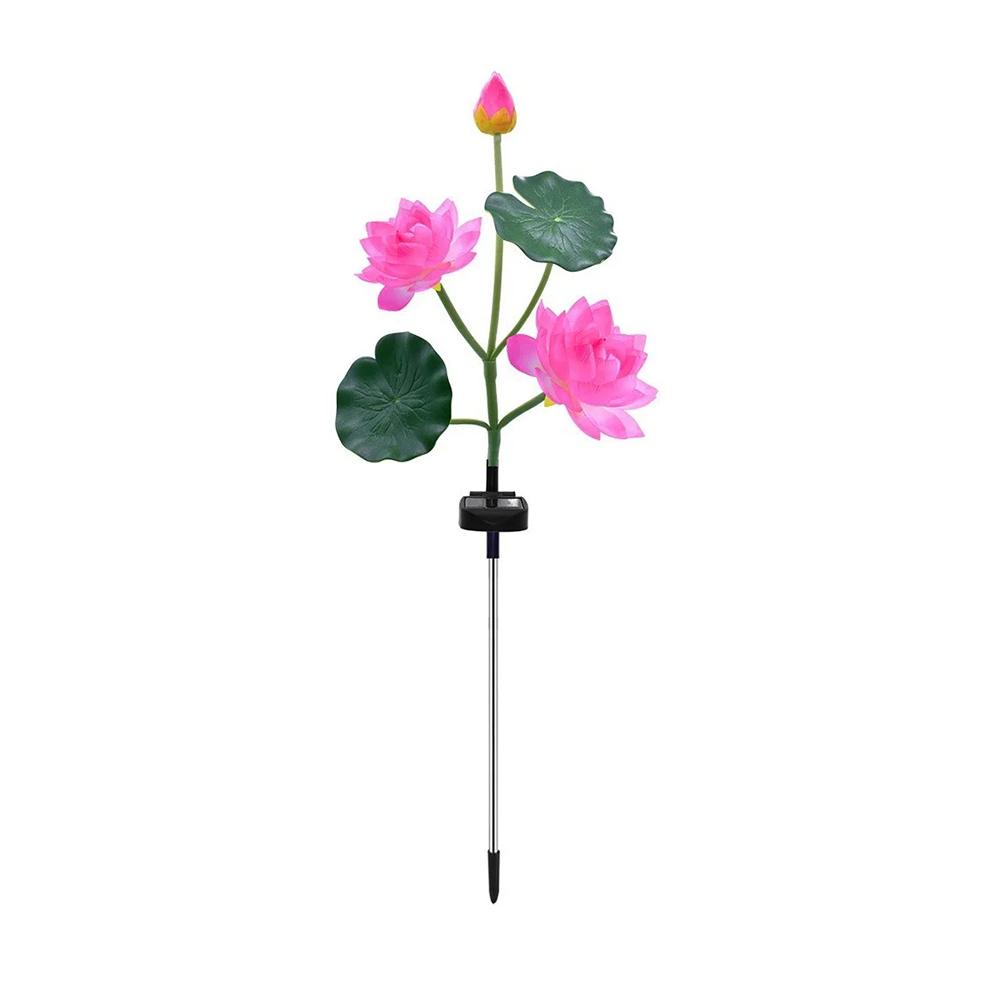 

Светодиодные солнечные фонари в виде цветков лотоса, уличный водонепроницаемый ландшафтный светильник, холодный белый для украшения сада, крыльца, газона, заднего двора, солнечный фонарь розовый