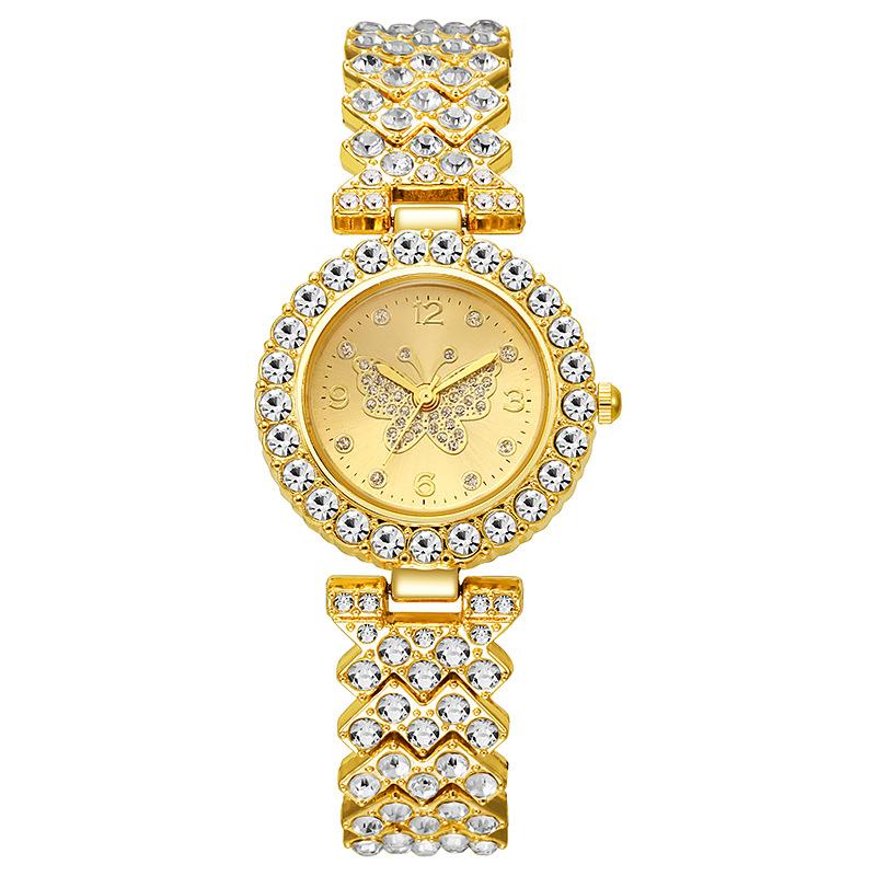 Butterfly Original Diamond Watch for Women Fashion Elegant Stainless Steel Quartz Wristwatch Luxury Ladies Dress Watches