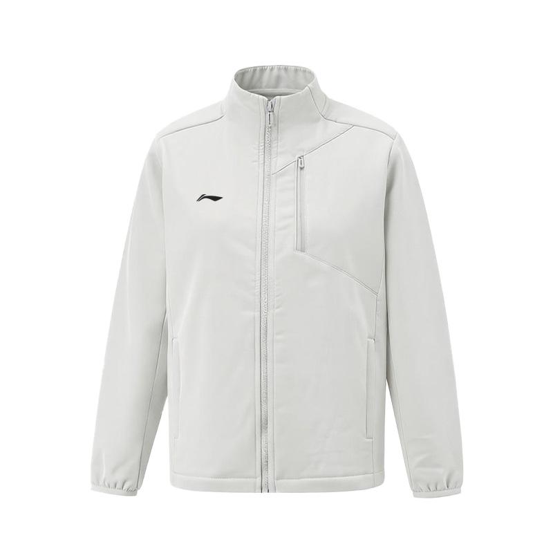 Li Ning Jackets Unisex White Gray Stand Collar Fleece Lined Other AJDU030-2 2XL
