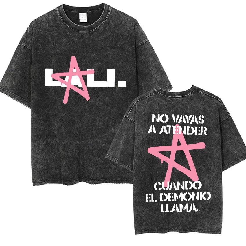 Singer Lali Esposito Tour Album Vintage Washed T Shirts Men Women Hip Hop Oversized Tshirt Summer Cotton Short Sleeve Tees