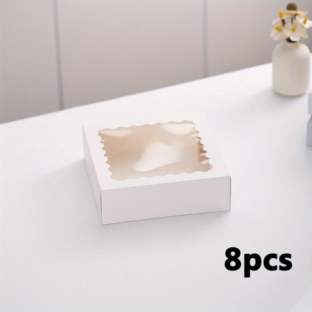 

8 шт. Коробки для пирогов, коробки для выпечки с окном, коробки для тортов, пирожных, пончиков, кексов, подарочные коробки для выпечки, коробки для угощений для праздничных встреч, дней рождения 8pcs 20.3*20.3*6.3cm белый