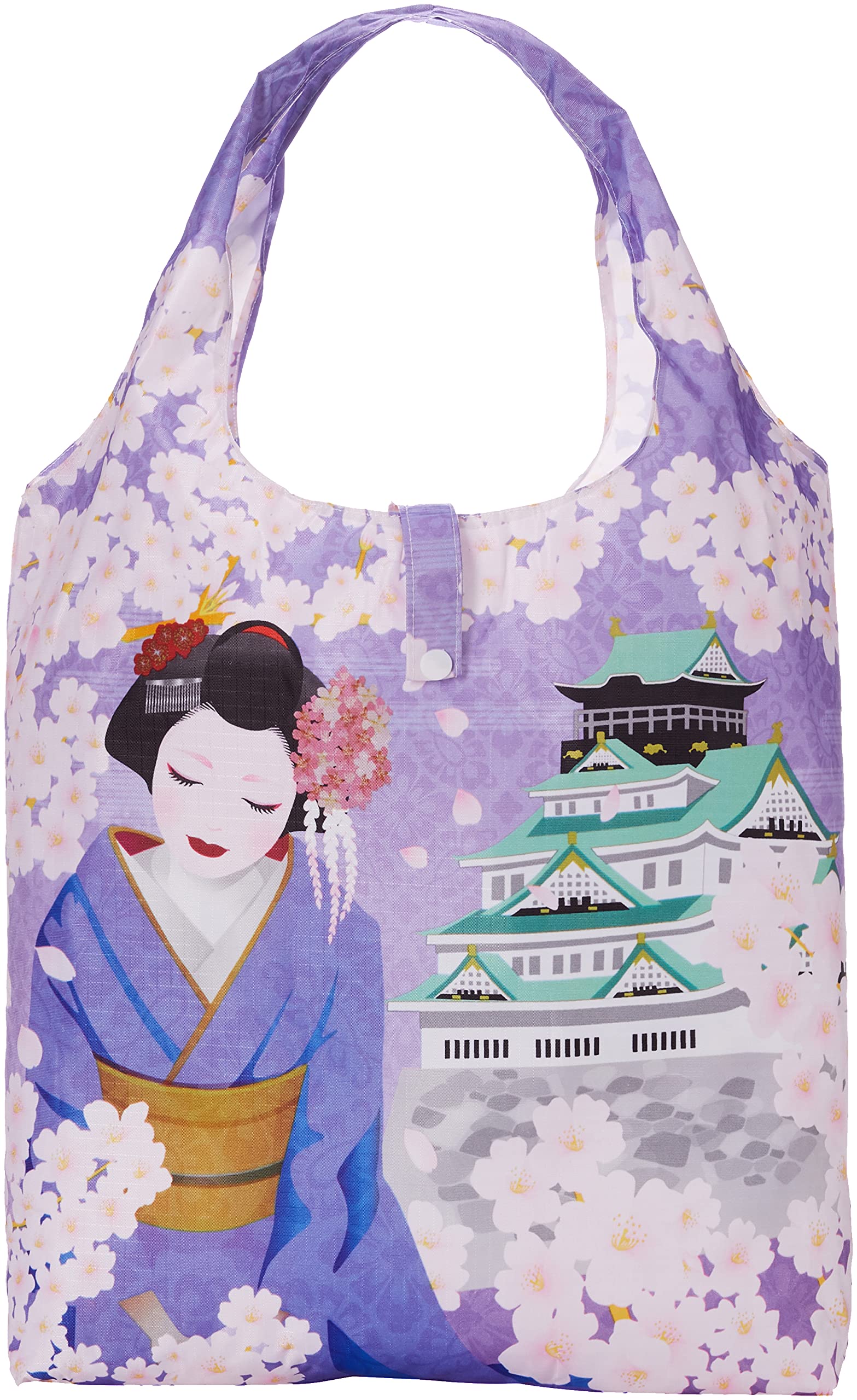 

Nor Corporation Eco Japanese with Storage Maiko x Osaka Castle H x W x D Blue Bag, Pattern, Foldable, Pouch, Design, ECZ-7-01, 50.0 39.0 9.0 cm, синій
