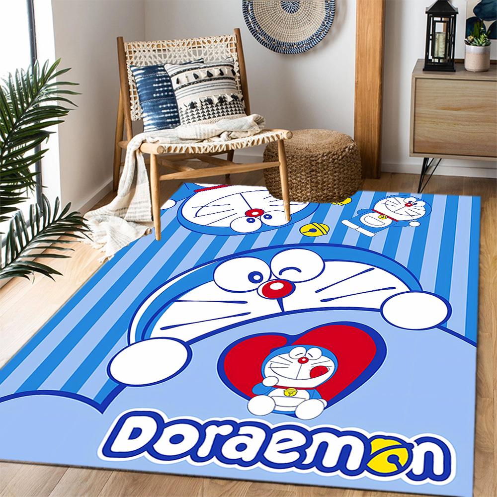 Doraemon Adventure Themed Anti-Slip Rugs - Polyester Home Decor, Suitable for Bedrooms, Living Rooms, Doorways, Studios, and Decorations
