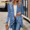Damen Vintage Casual Herbst Winter Langarm Jacken & Mäntel