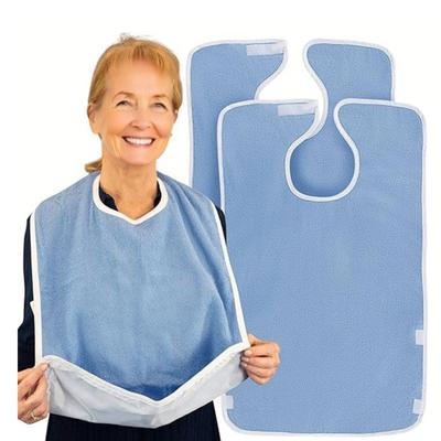 Sleeveless Apron Eating Bibs with Pockets Large Coverage Waterproof Adjustable Crumb Catcher Apron Kitchen Apron for Women Men Elderly