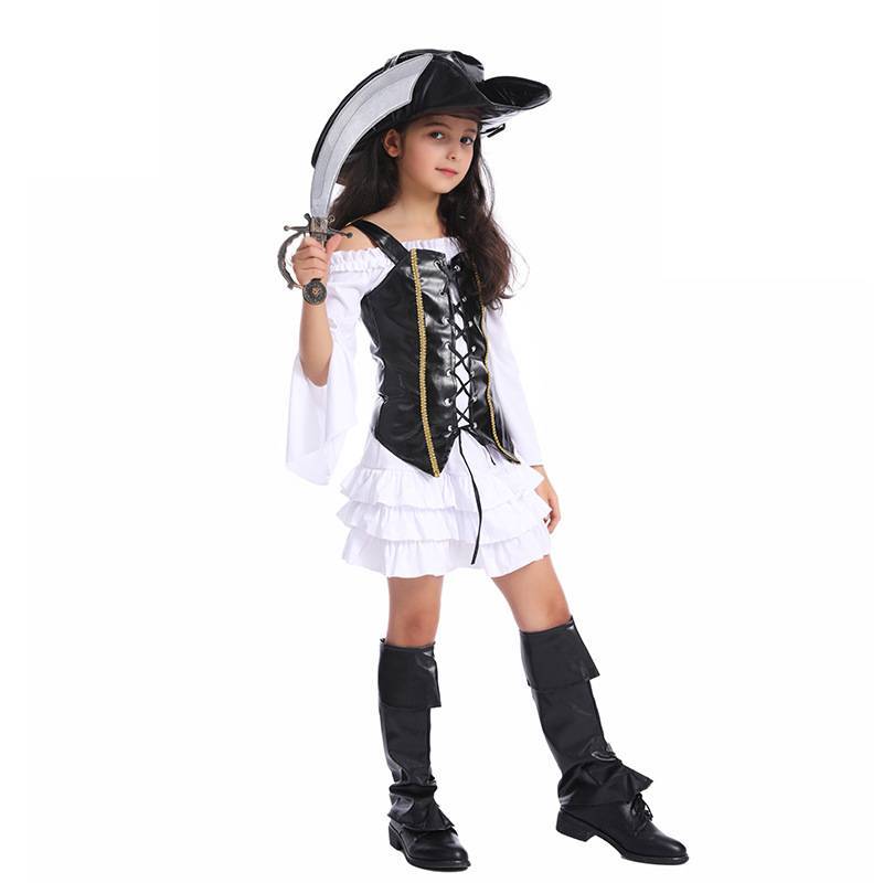 Halloween Mädchen Piraten Cosplay Kostüm Aus Polyesterstoff Für Bühnenveranstaltungen Und Kostümpartys