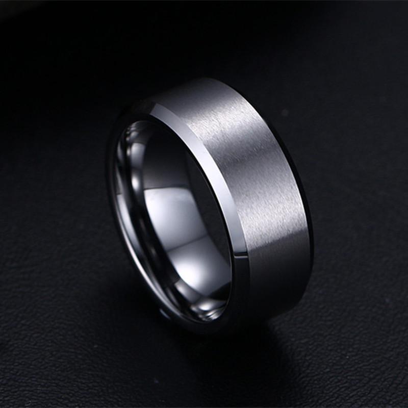 Trendy 8mm Wide Stainless Steel Personality Rings for Women & Couples