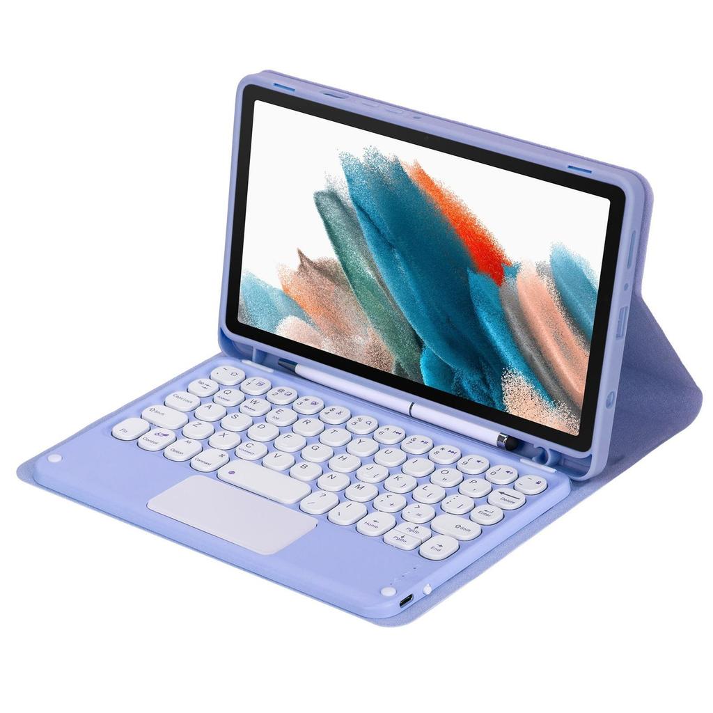 Compatible with Samsung Galaxy Tab A11: Case with Pen Slot & Round Cap Bluetooth Keyboard for 8.7-inch Tablet.