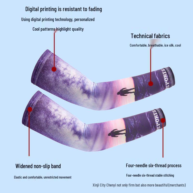 Men's Ice Silk Sun Protection Arm Sleeves & Face Mask for Outdoor Cycling & Sports