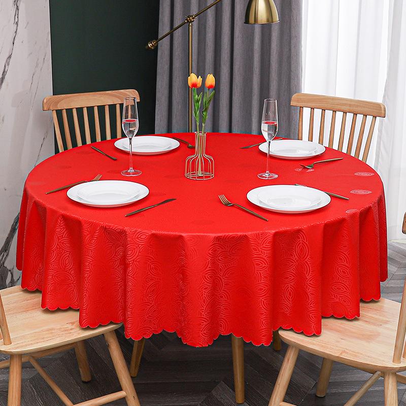 Round Tablecloth Pvc Waterproof Antifouling Table Cloth Outdoor Kitchen Dining Table Cover Size 120-200Cm Professional Supplies