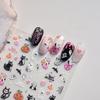 Tomoni Embossed Dark Style Nail Stickers - Pink Pumpkin Head & Halloween Ghost Designs.