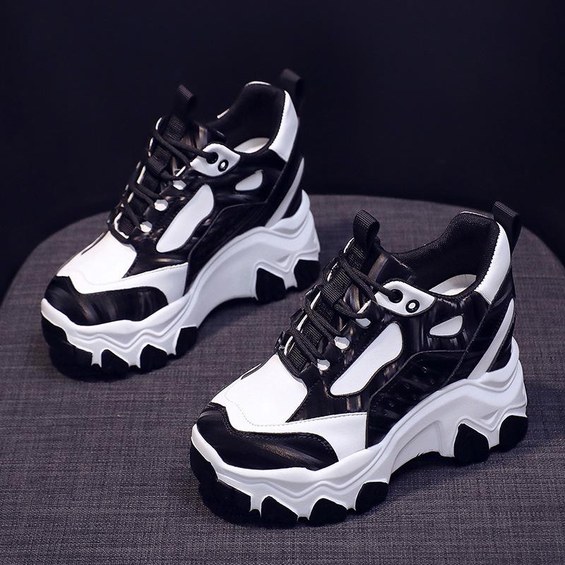 

Обувь Daddy s Shoes Женская обувь с внутренней высотой Весна и Осень Модная обувь Спортивная повседневная женская обувь Туфли на платформе 40 чёрный