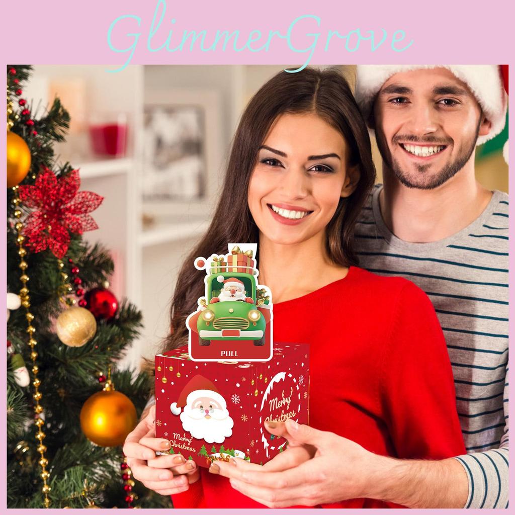 Santa Claus Red Pattern Paper Gift Box Holiday Christmas Prop Atmosphere