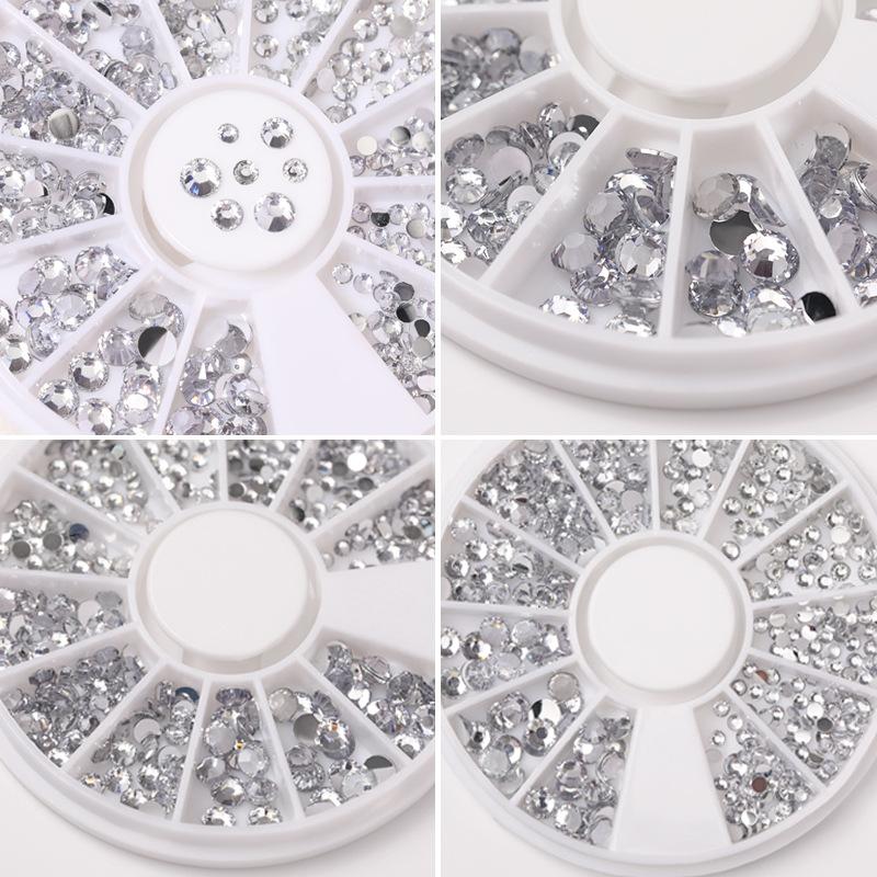 1 Box runde Strasssteine ​​für Acryl-UV-Gel-Nagelkunst