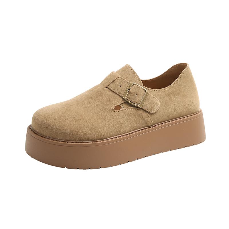 Fashion 2025 New Thick-soled Height-increasing Shoes New Retro and Laid-back Style Anti-slip Single Shoes Soft-soled Women Shoes