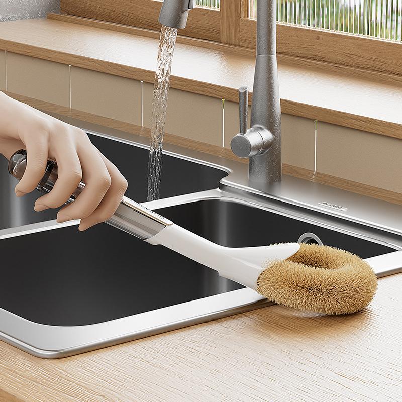 Household Coconut Palm Pot Brush Plastic Washing Pot Brush Kitchen Dishwashing Brush Pot Cleaning Brush